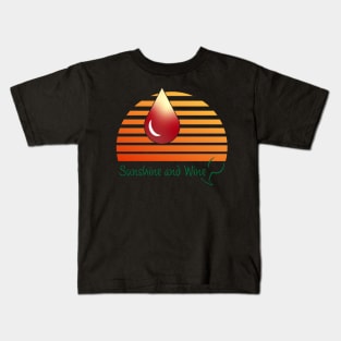 Sunshine and wine. A drop of wine over a sunset. Kids T-Shirt